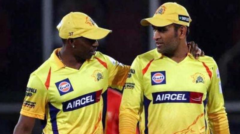 Bravo and Dhoni