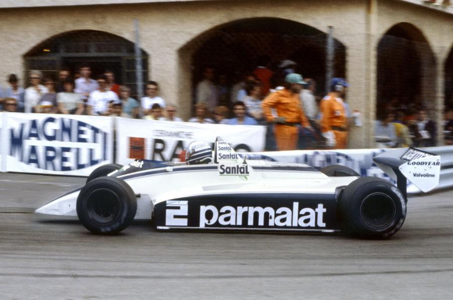 Riccardo Patrese driving home his Brabham Ford to finish Rank 1 for the first time in 1982 Monaco GP