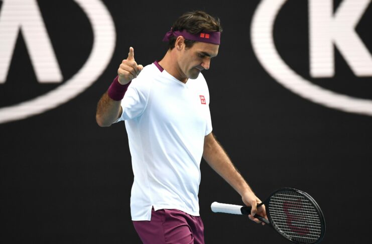 Federer during Australian Open 2020