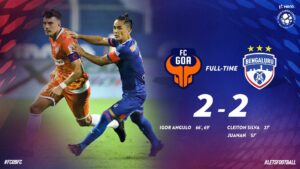 ISL 2020: Angulo save Goa against Bengaluru, draw 2-2