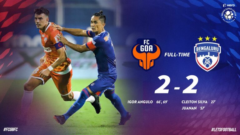 ISL 2020: Angulo save Goa against Bengaluru, draw 2-2