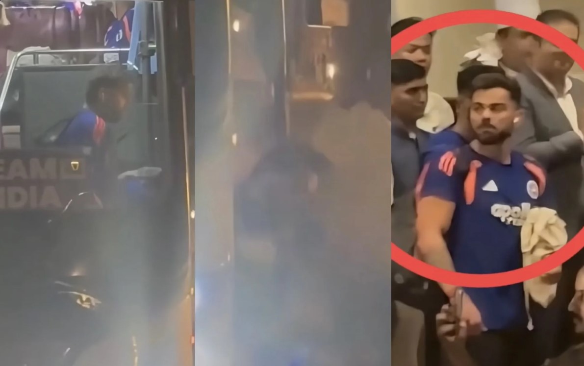WATCH: Rohit Sharma slips while getting off team bus after India’s win over West Indies
